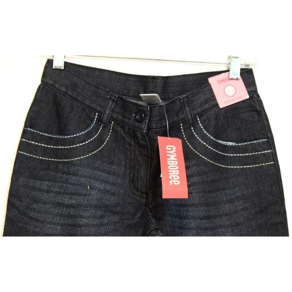 2008 Gymboree Petit Mademoiselle Pickstitch Flare Denim Jeans Dark 10 Plus